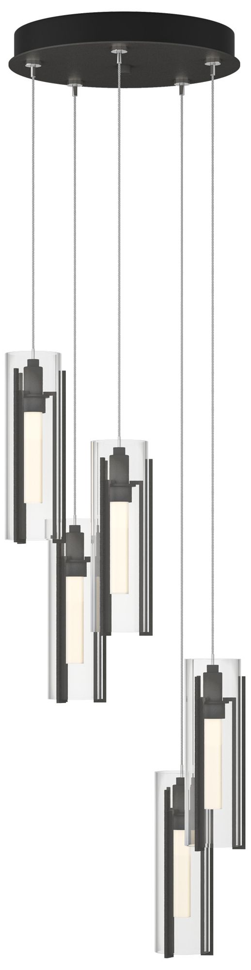 Exos Glass 5-Light 13.5"W Iron Long Pendant w/Glass Sha Made to Order