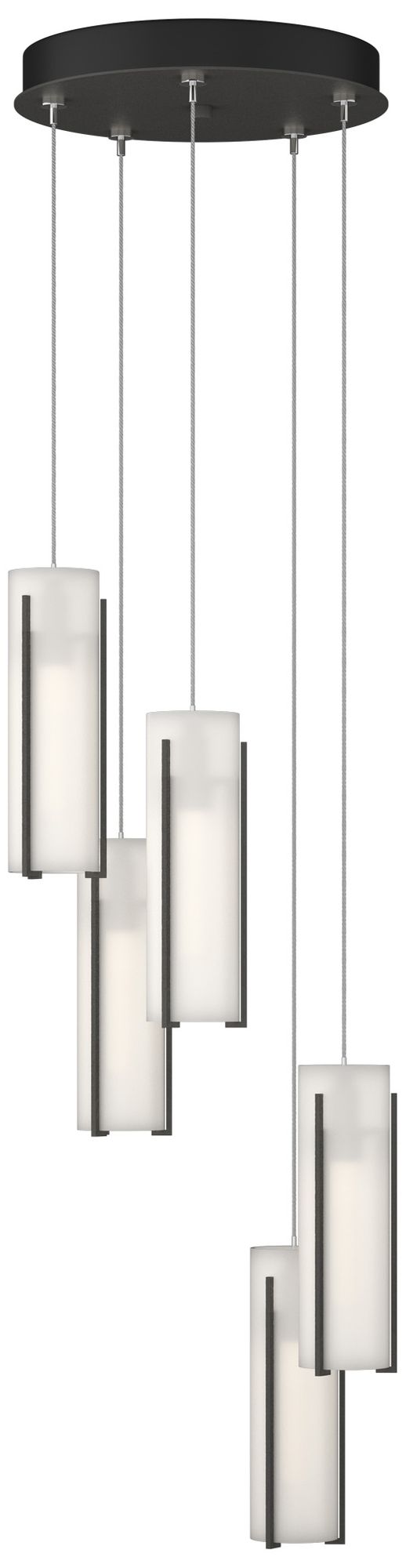 Exos Glass 5-Light 13.5"W Iron Long Pendant w/Opal Glass Made to Order