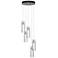 Exos Glass 5-Light 13.5"W Vintage Platinum Long Pendant w/ Clear Shade