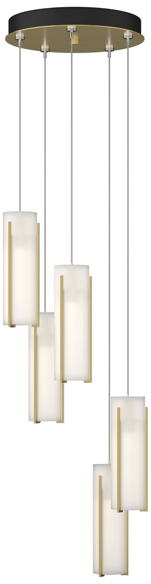 Exos Glass 5-Light 13.5" Modern Brass Long Pendant Made to Order