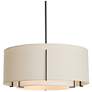 Exos Large Double Shade Pendant - Black - Natural &#38; Linen Shades - Stan