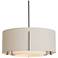Exos Large Double Shade Pendant - Smoke - Natural & Flax Shades - Stand