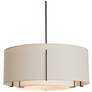 Exos Large Double Shade Pendant - Smoke - Natural &#38; Flax Shades - Stand