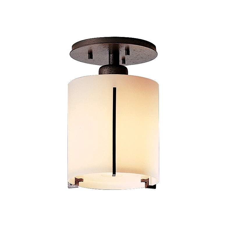 Image 2 Exos Round Natural Iron 6" Wide Ceiling Light Fixture
