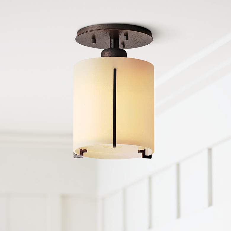 Image 1 Exos Round Natural Iron 6" Wide Ceiling Light Fixture