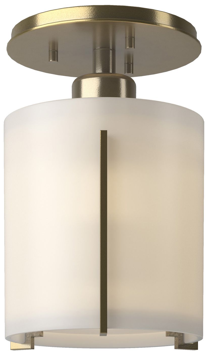 Exos Round Semi-Flush - Brass - Opal Glass - Made to Order
