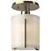Exos Round Semi-Flush - Brass - Opal Glass