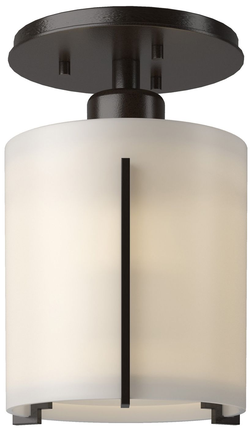 Exos Round Semi-Flush - Oil Rubbed Bronze - Opal Glass - Made to Order
