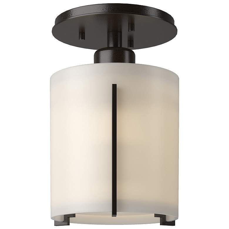 Image 1 Exos Round Semi-Flush - Oil Rubbed Bronze - Opal Glass