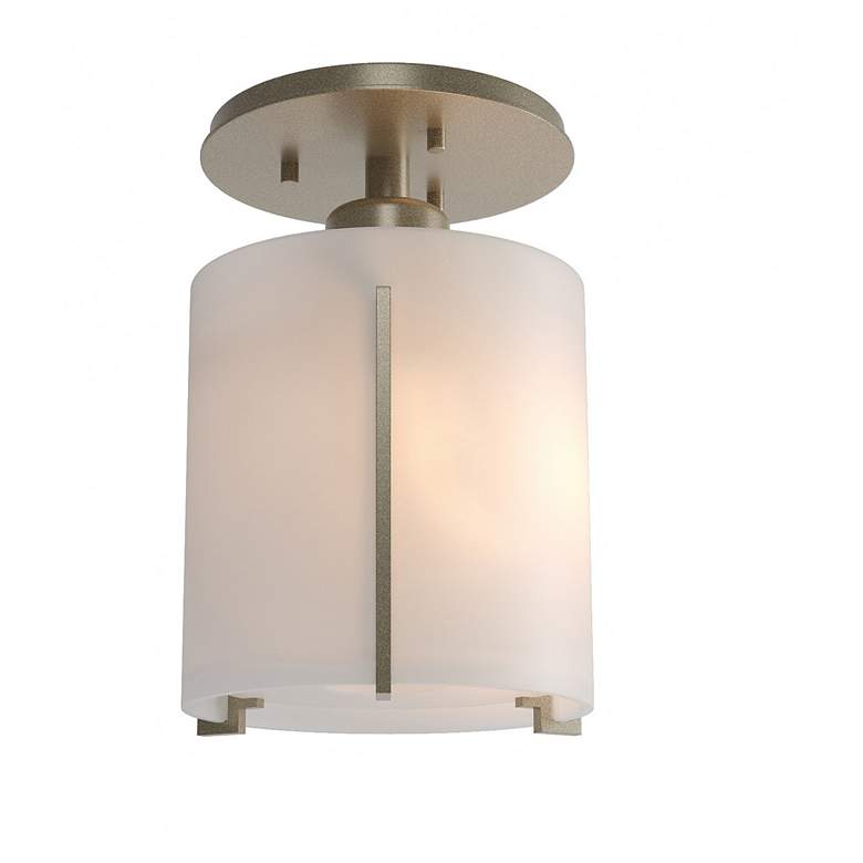 Image 1 Exos Round Semi-Flush - Soft Gold Finish - Opal Glass