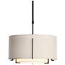 Exos Small Double Shade Pendant - Black - Natural &#38; Flax Shades - Stand