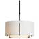 Exos Small Double Shade Pendant - Black - Natural Shades - Standard Height