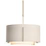 Exos Small Double Shade Pendant - Brass - Natural &#38; Flax Shades - Stand