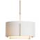 Exos Small Double Shade Pendant - Brass - Natural Shades - Standard Height