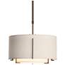 Exos Small Double Shade Pendant - Bronze - Natural &#38; Flax Shades - Stan