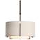 Exos Small Double Shade Pendant - Bronze - Natural & Flax Shades - Stan