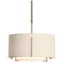 Exos Small Double Shade Pendant - Gold - Natural &#38; Linen Shades - Stand
