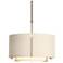 Exos Small Double Shade Pendant - Gold - Natural & Linen Shades - Stand