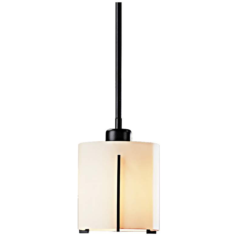 Image 1 Exos Small Mini Pendant - Black Finish - Opal Glass