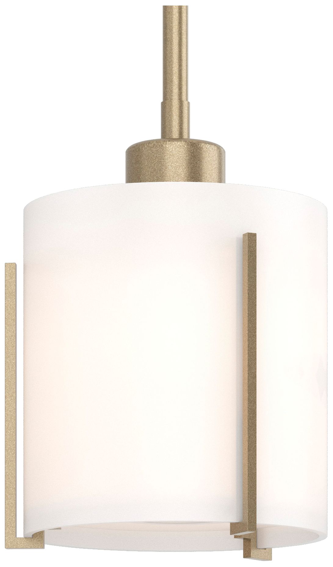 Image 2 Exos Small Mini Pendant - Soft Gold Finish - Opal Glass more views