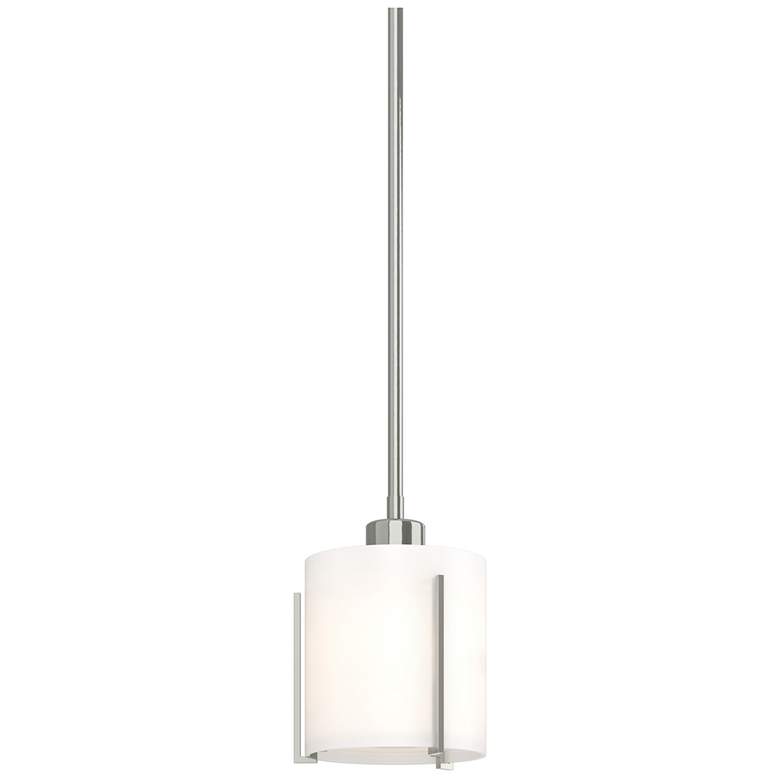 Image 1 Exos Small Mini Pendant - Sterling Finish - Opal Glass