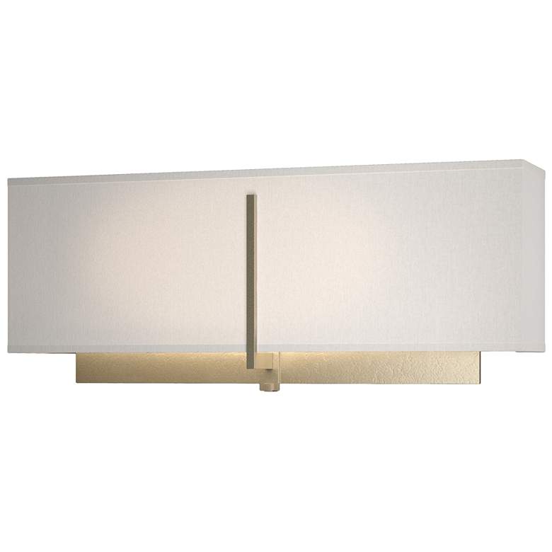 Image 1 Exos Soft Gold Square Sconce With Flax Shade