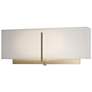 Exos Soft Gold Square Sconce With Flax Shade