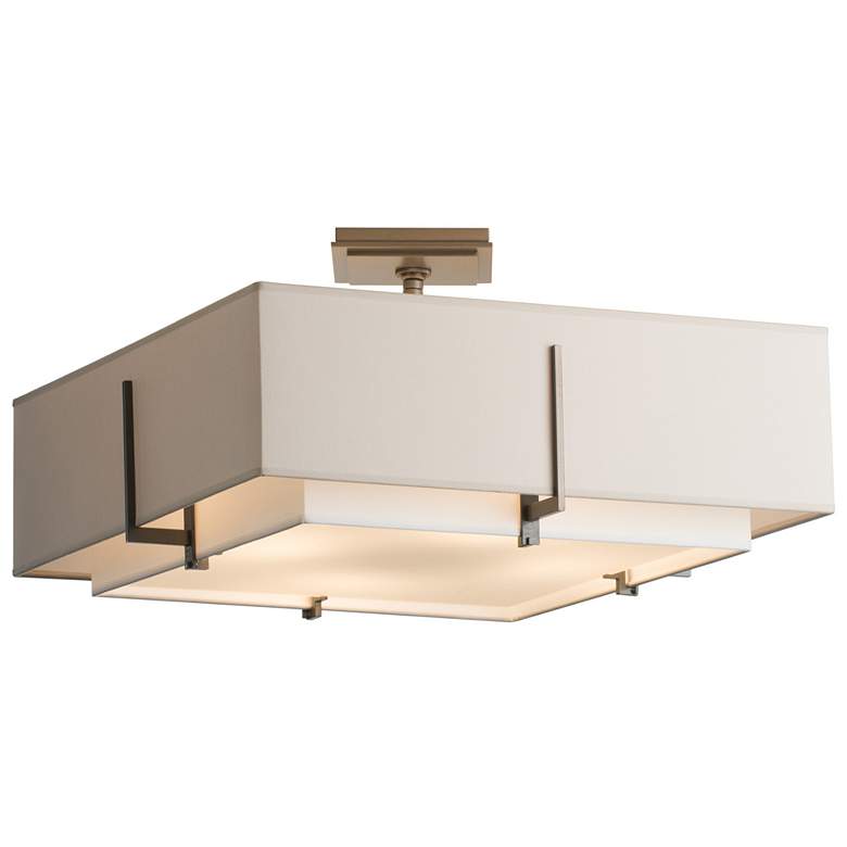 Image 1 Exos Square Double Shade - Smoke Finish - Natural & Flax Shades
