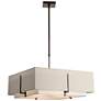 Exos Square Large Double Shade Pendant - Bronze - Natural Shades - Standard