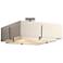 Exos Square Large Double Shade - Platinum Finish - Natural & Flax Shade