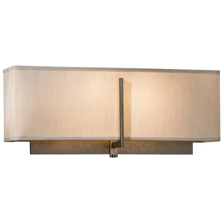 Image 1 Exos Square Sconce - Dark Smoke Finish - Flax Shade