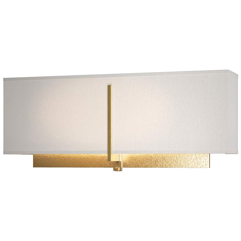 Image 1 Exos Square Sconce - Modern Brass - Flax Shade