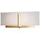 Exos Square Sconce - Modern Brass - Flax Shade