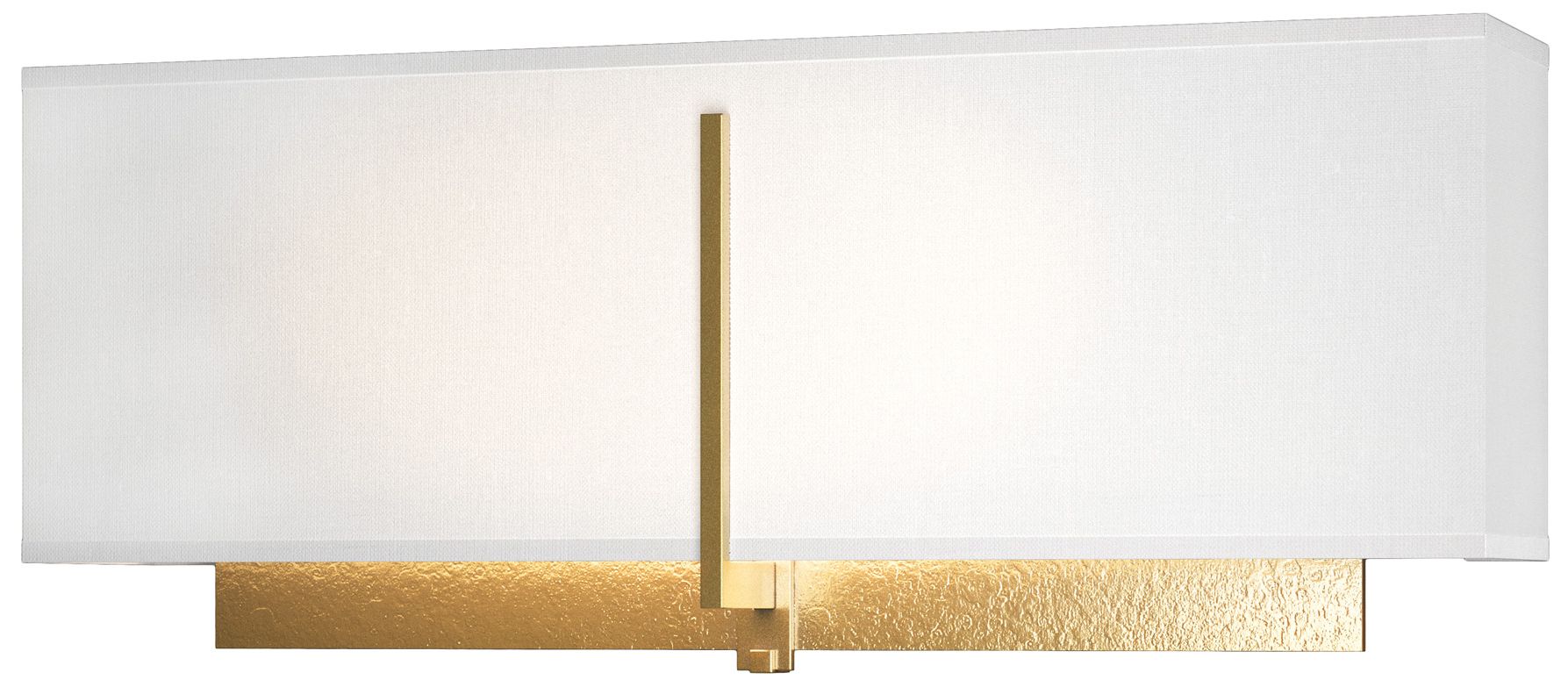Exos Square Sconce - Modern Brass - Natural Anna Shade - Made to Order