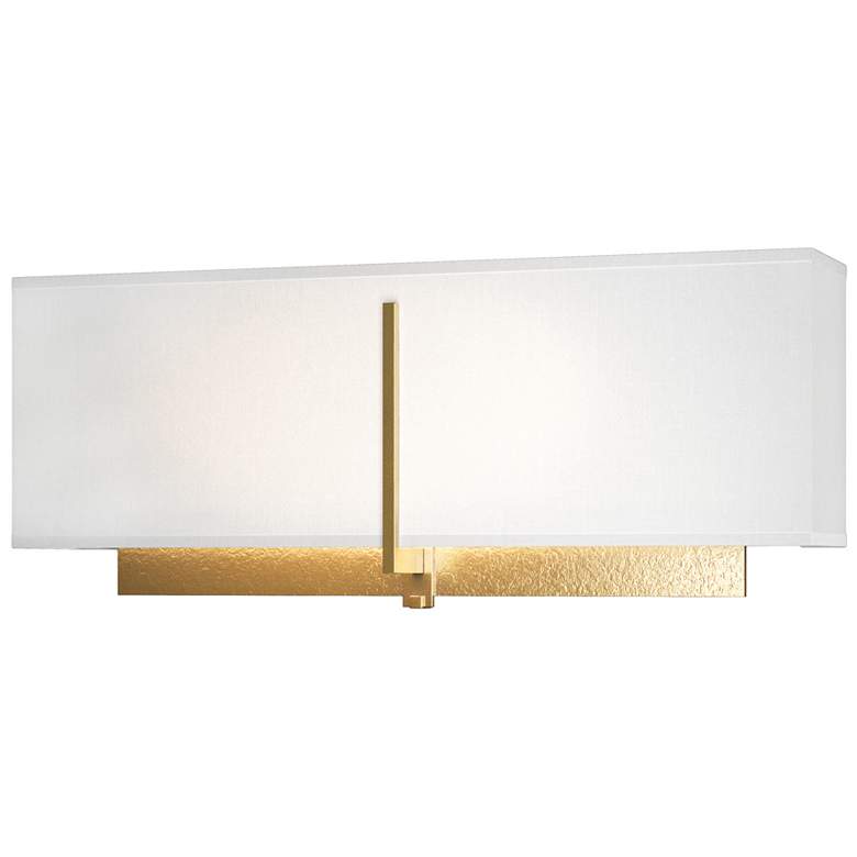 Image 1 Exos Square Sconce - Modern Brass - Natural Anna Shade