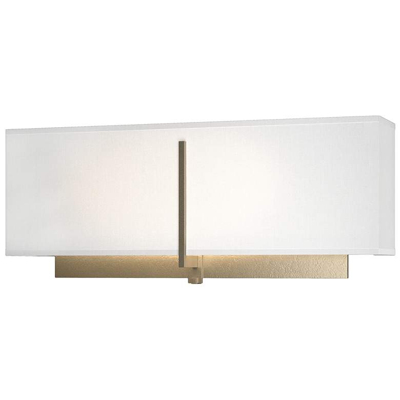 Image 1 Exos Square Sconce - Soft Gold Finish - Natural Anna Shade