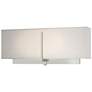 Exos Square Sconce - Sterling Finish - Flax Shade