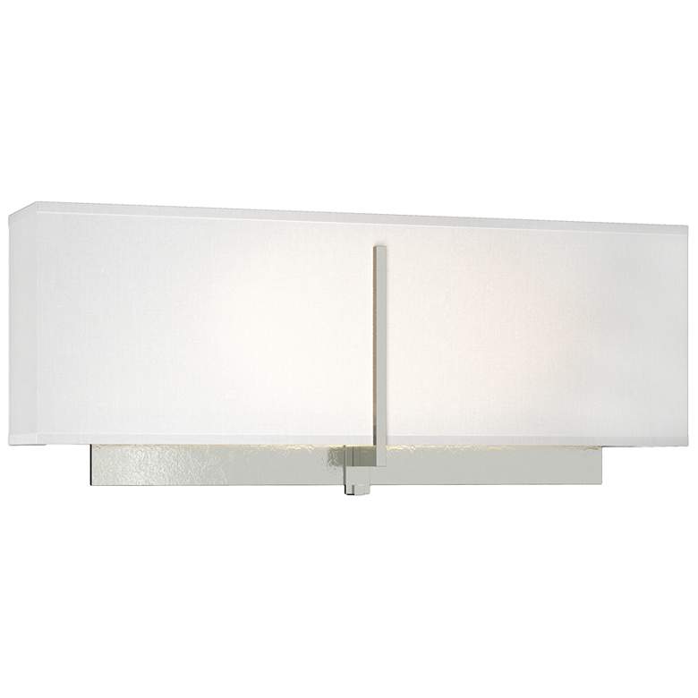 Image 1 Exos Square Sconce - Sterling Finish - Natural Anna Shade