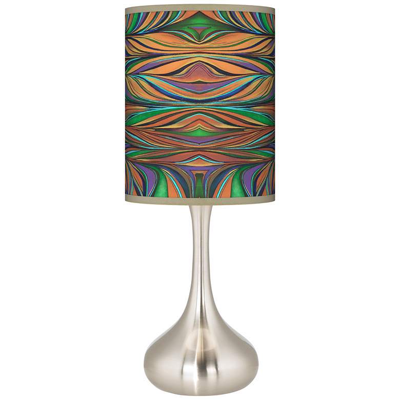 Image 1 Exotic Peacock Droplet Table Lamp
