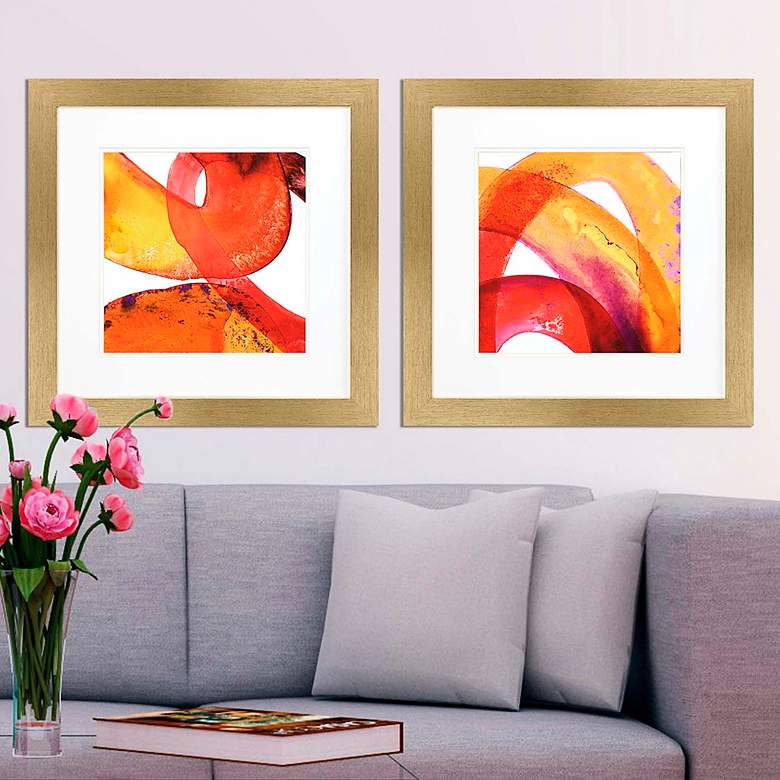 Image 1 Experiment 24 inch Square 2-Piece Giclee Framed Wall Art Set