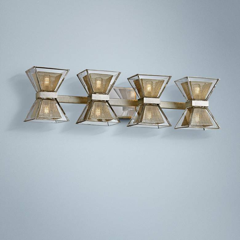 Image 1 Expression 27 1/2" Wide Silver Leaf 8-Light LED Bath Light