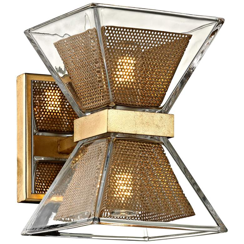 Image 1 Expression 7" High Gold Leaf 2-Light LED Wall Sconce