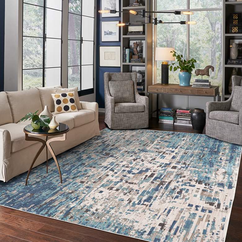 Image 1 Expressions 91676 5'3"x7'10" Precipice Lagoon Area Rug