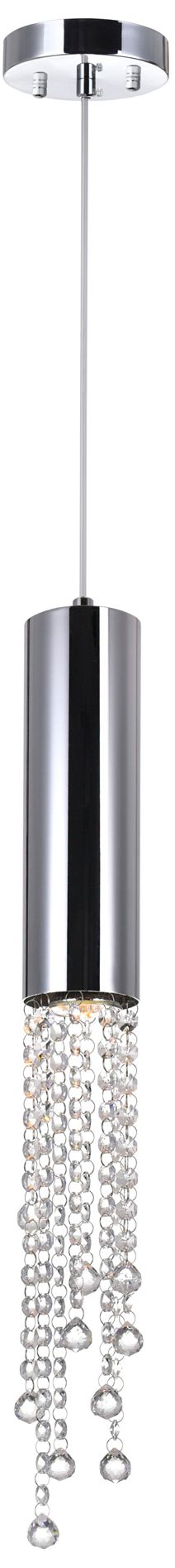 Extended 1 Light 5in Chrome Down Mini Pendant