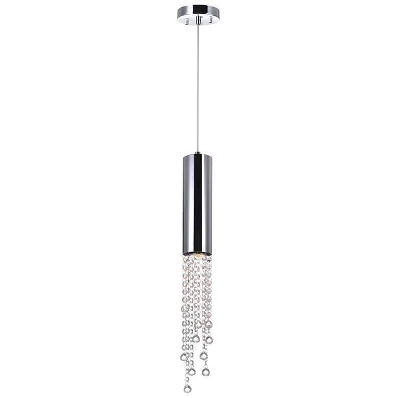 Image 1 Extended 1 Light Down Mini Pendant With Chrome Finish
