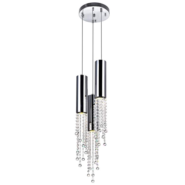 Image 1 Extended 10" Wide Polished Chrome Multi-Light Pendant