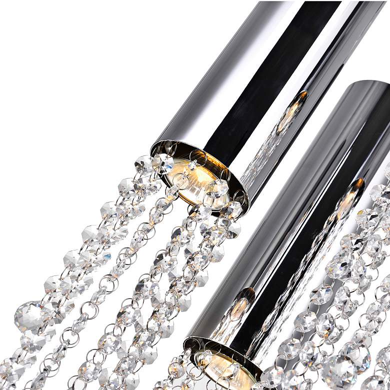 Image 2 Extended 10" Wide Polished Chrome Multi-Light Pendant more views