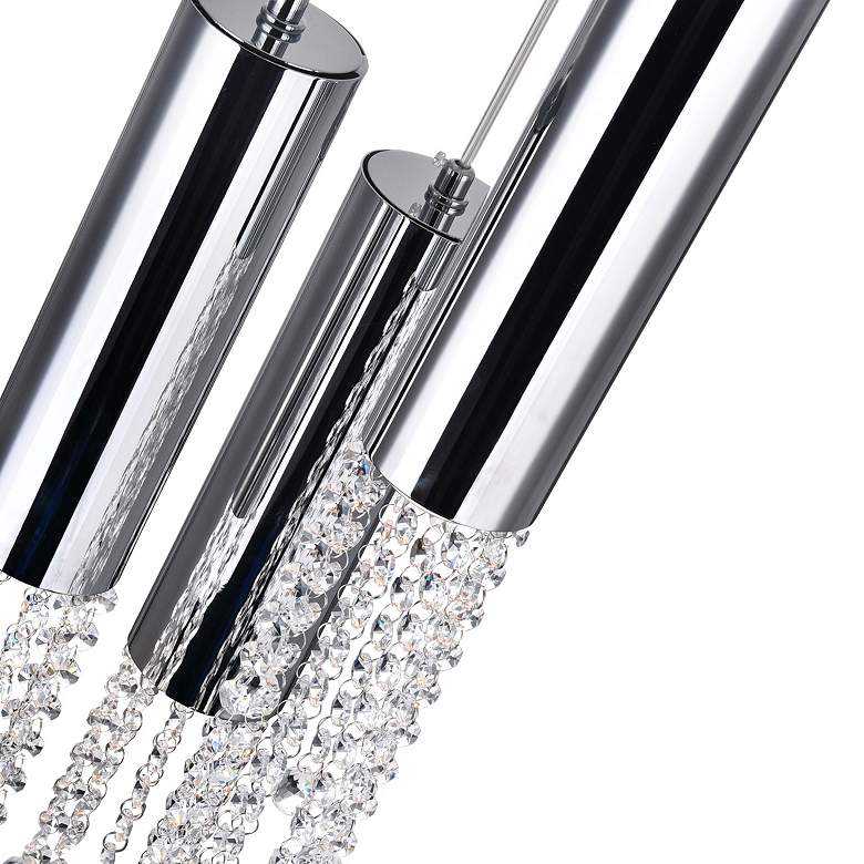Image 3 Extended 10" Wide Polished Chrome Multi-Light Pendant more views