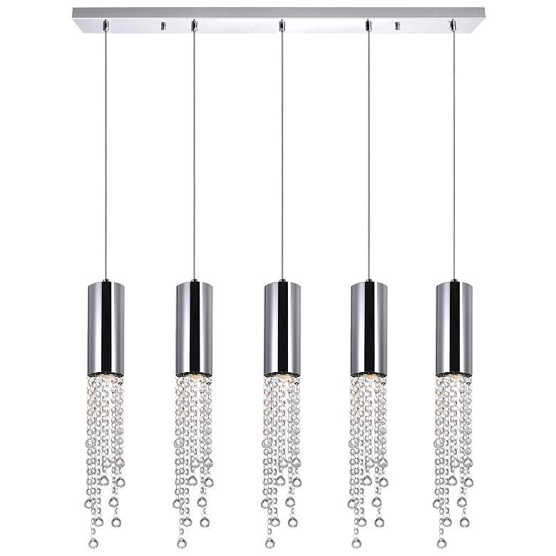 Image 1 Extended 5 Light Multi Light Pendant With Chrome Finish