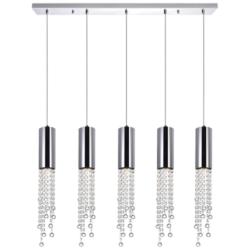 Extended 5 Light Multi Light Pendant With Chrome Finish